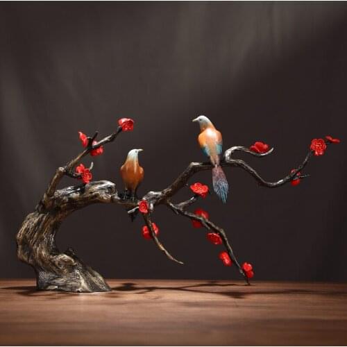 Asan Neo Chinese Style Pure Copper Brass Color Art The Magpie Forecasts good news Statue Home Office Decor Gift Wedding