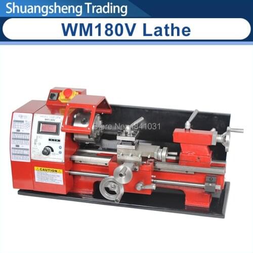 WM180V All Steel Gear Lathe/600W Brushed motor&800W brushless motor 220V/21mm Spindle Bore Hole +100mm Chuck Mini Lathe Machine