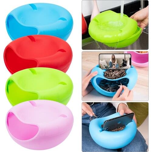 Creative Shape Lazy Snack Bowl Plastic Double Layers Snack Storage Box Bowl Lazy Fruit Plate Bowl Modern Living Room Fruit Bowl