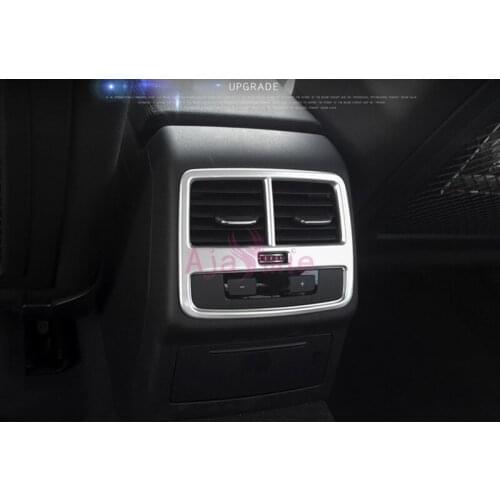 Interior Moulding Trim Rear Air Conditioner Vent Cover ABS Detector Chrome Car Styling 2017 2018 For Audi A4 Accessories