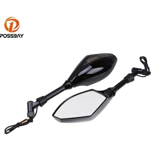 POSSBAY Rear View Mirrors For Ducati Honda Yamaha Suzuki Motorcycle Mirrors View Handle Bar End Rearview Mirrors Cafe Racer