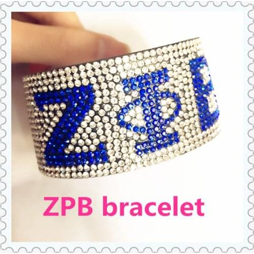 Zeta full of stone bracelet ZPB leather bling magnetic clasp bangle girl favor beta fraternity jewelry.OGL004.5-10pcs