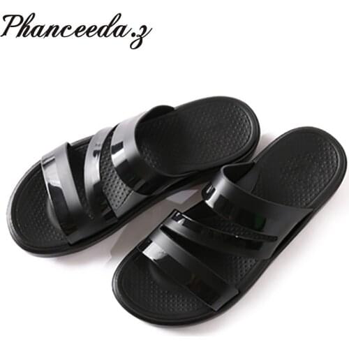 New 2021 Beach Shoes Women Sandals Solid Flip Flops Fashion Jelly shoes Buckle Casual Flats Casual Slippers Free shipping