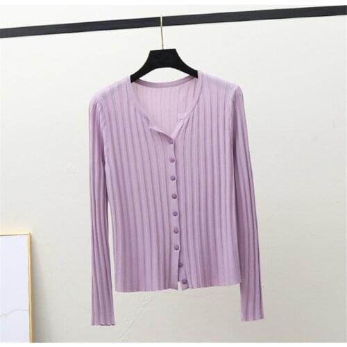 2021 Spring Summer Thin Knitted Sweater Cardigan Women V-Neck Solid Sweater Coat Knitwear Jumper Sunscreen Clothes Outwear Tops