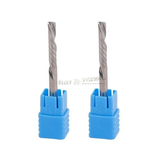 1pcs 3.175/4/5/6/8mm AAA Left Spiral milling cutter down cut one Flute router bit CNC end mill carbide milling cutter