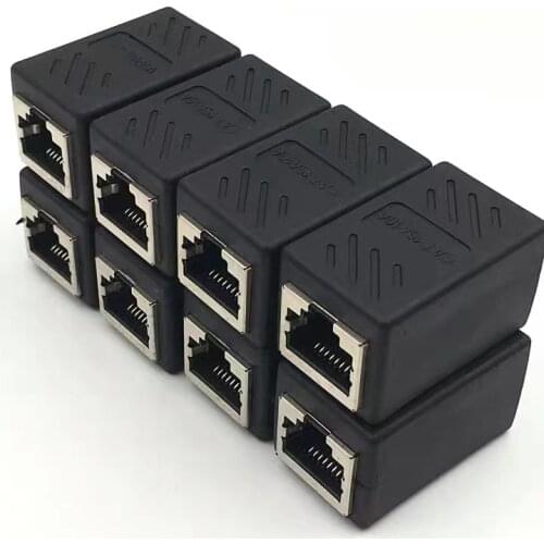 10PCS RJ45 Female To Female Network Ethernet LAN Splitter Connector Transfer Head RJ45 CAT7 5 5E 6 6a Extender Network Cable