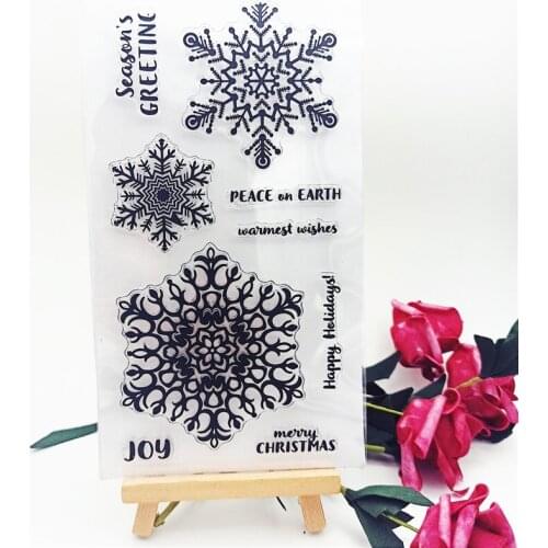 11*20CM Hot selling Big snowflake transparent clear stamp / silicone seal roller stamp DIY scrapbook album / card production