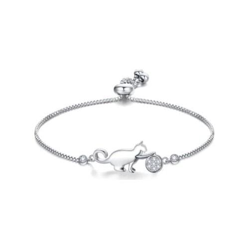 2021Trendy Cubic Zirconia crystal Cat and Ball charm Bracelets for Women Fashion korean Jewelry gift pulseras mujer moda