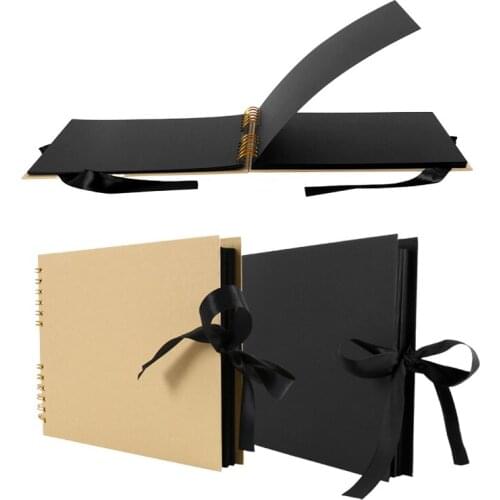 80 Pages Vintage Bow DIY Graffiti Craft Wedding Photo Albums Scrapbook Picture Album Drawing Painting Sketchbook Birthday Gift