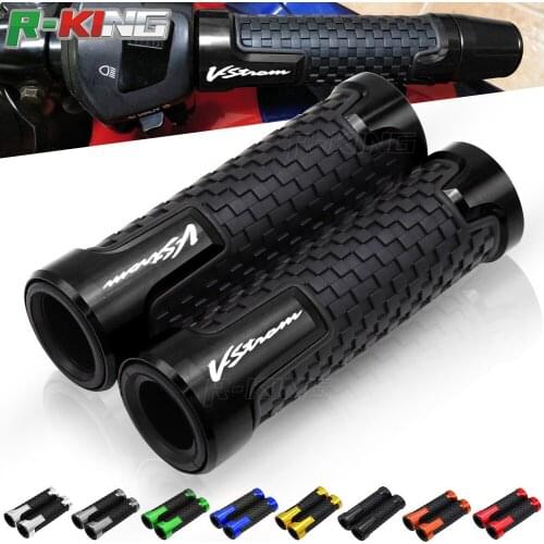 7/8" 22mm CNC Aluminum Motorcycle handle grips racing handlebar grip For V-Strom 650 DL650 2004 2005 2006 2007 2008 2009 2010