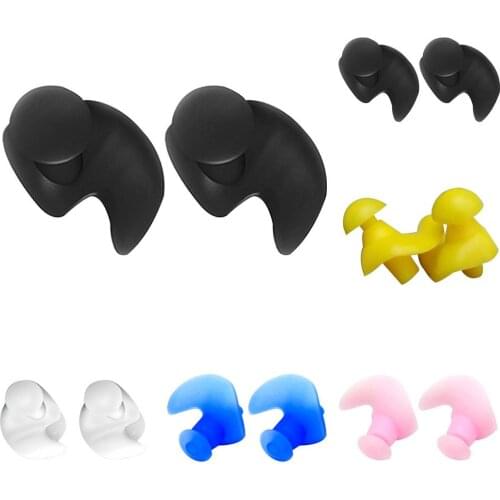 2Pcs/Set Silicone Swimming Ear Plugs Shower Bath Beach Waterproof Protector Travel Sleep Noise Cap For Anti-noise Reduce Noise