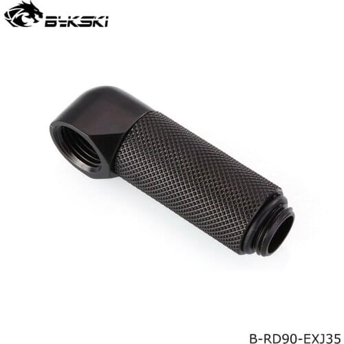 Bykski 35mm Extender 90 Regree Rotary Copper Fittings ,Silver,Black, Drop Shipping,G1/4 ",B-RD90-EXJ35