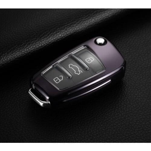 Car TPU Key Case Cover For AUDI A4L A6L A5 A7 A8 Q5 Q7 S5 S6 S7 S8 SLINE RS A3 C6 8P 8V A3 Quattro Flip Key