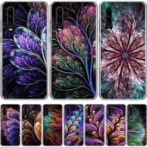 Mandela flower art Feather Phone Case for Huawei P40 P30 P20 Mate 30 20 10 Pro P10 Lite P Smart Z + 2019 Gift Coque Cover Capa