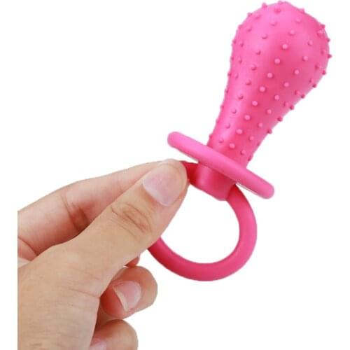 Hot Sale TPR Rubber Pet Pacifier Chew Toys With Bell Sound Inside For Pet Dog Cat Puppy Pet Supplies 10x3.5x3.5cm Random Color