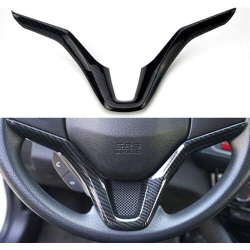 For Honda Vezel HR-V HRV 2015 2016 2017 Car Steering Wheel Panel Cover Trim Garnish Carbon Fiber Sequins