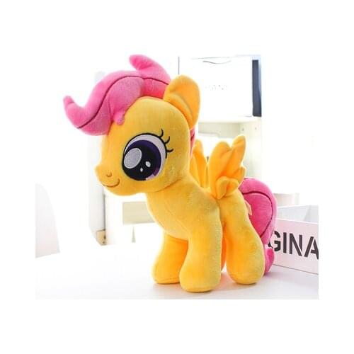 Unicorn Scootaloo Anime Big Eyes Cartoon Figure Stuffed Animals Horse Plush Doll Kids Toys Great Gift 10" 25 CM
