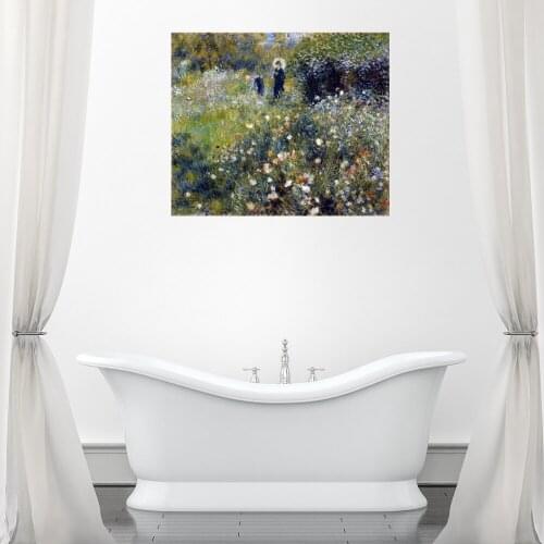 Pierre Auguste Renoir Canvas Painting Reproduction "Woman With A Parasol In A Garden" Home Decorations Wall Art Poster Art Print