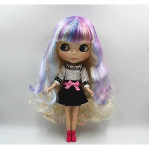 Blygir lNude dolls Blyth dolls ordinary body 7 joints colorful bangs hair can be replaced body does not contain clothes