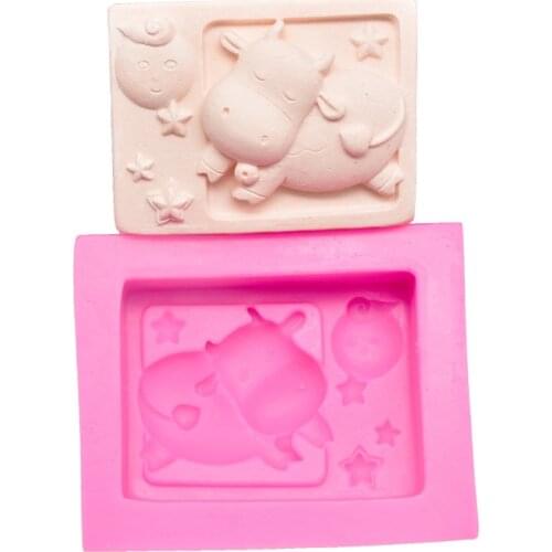 Lazy Cattle Pattern Silicone Mold 3D For Candle Chocolate Polymer Clay Plaster Mould Baking Tools Kitchen Accessories Bakeware