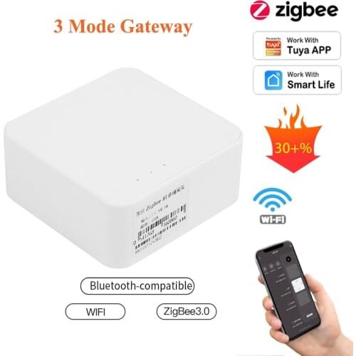 Zigbee 3.0 Bluetooth WiFi 3 Mode Hub,Multi-protocol Gateway,for Smartlife Tuya APP Automation Compatible with Alexa Google Home