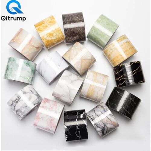 Marble Waist Line Wallpaper Self Adhesive Practical Living Room Bathroom Mirror Furniture Waterproof Waistline Baseboard Sticker