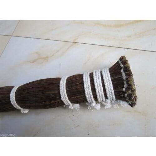 50 hanks 85cm brown color natural horsetail