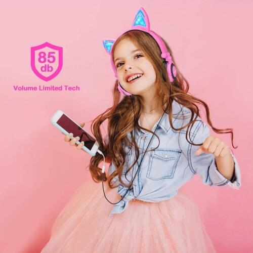Newest Cat Ear headphones LED Ear headphone cat earphone Flashing Glowing Headset Gaming Tablet Earphones as Best Gift for Child