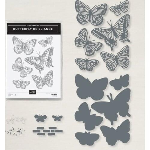 2021 New Arrival Beautiful Butterfly Metal Cutting Dies and Rubber Stamps for Scrapbooking Seal Craft Stencil Card Album Sheet