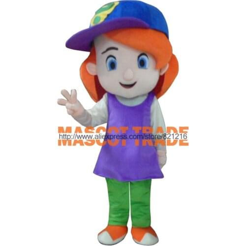 Wholesale Baseball Girl Red Hair Plush Cartoon Character Costume