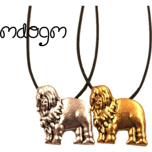 Mdogm Old English Shepherd Necklace Dog Animal Pendant Antique Gold Silver Plated Jewelry For Women Male Female Ladies N031