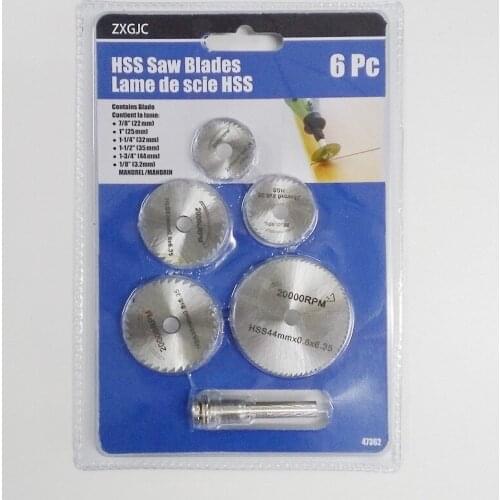 6pc HSS Saw Blades For Metal & For Dremel Rotary Tools (7/8" 1" 1-1/4" 1-1/2" 1-3/4" 1/8") Free Shipping