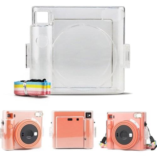Transparent Hard Crystal Carry Bag Case Cover with Shoulder Strap For Fujifilm Instax SQUARE SQ1 Instant Film Photo Camera