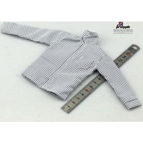1:6 Trend Man Puppet Soldier Mens Small Plaid Light Shirt Plaid Shirt 12 Inch Man Puppet Available