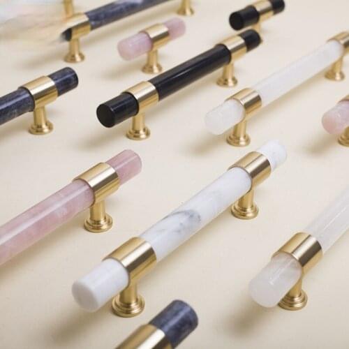 Crystal Marble Handle Furniture Handle Drawer Dresser Wardrobe for Cabinet Kitchen Pull Cupboard Knob Light Luxury Glass