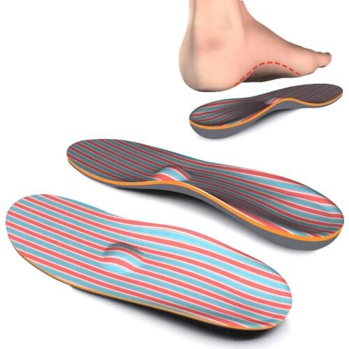 Red Striped Plantar Fasciitis Arch Support Insoles Memory Foam Insoles Shock Absorption for Women Men Sports Shoe Inserts