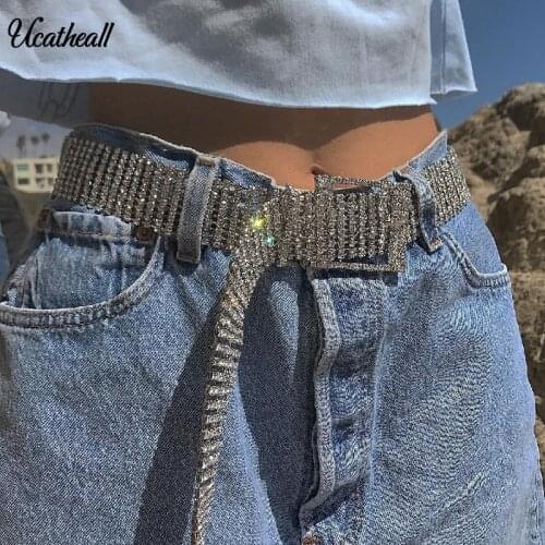Rhinestones Crystals Street Style Belts Party Nightclub Wear Rhinestones Crystals