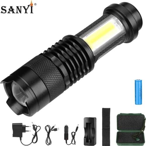 LED Mini Flashlight 4 Modes Q5 COB Torch Waterproof Handheld Flashlights Pocket Work Light for Emergency Lighting By AA 14500