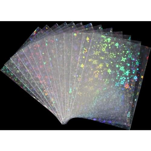 100pcs/Lot Little Star Laser Flashing Card Sleeves for YGO Trading Shield Magic Card Protector Holographic Foil Protective Cover