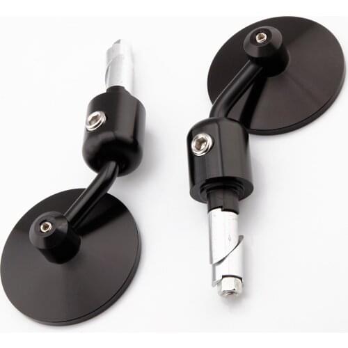 1 Pair 7/8" Motorcycle Rearview Mirror Round Handlebar Bar End Rear View Mirrors Bike Motorbike Side Mirror