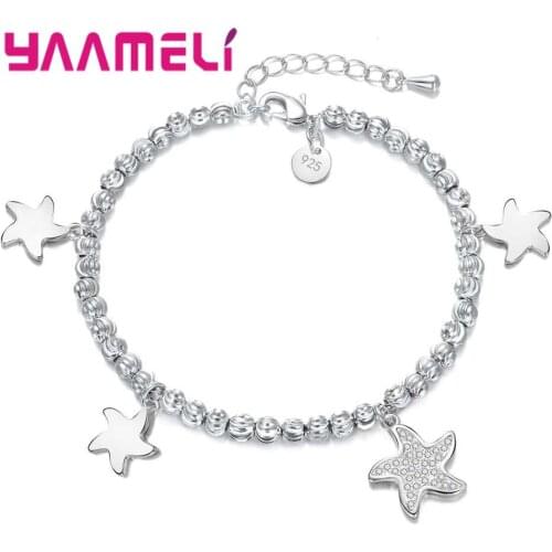 New Style Lovely Starfish Design Pendant For Women Ladies 100% Hard 925 Sterling Silver Bracelets Jewelry Accessories