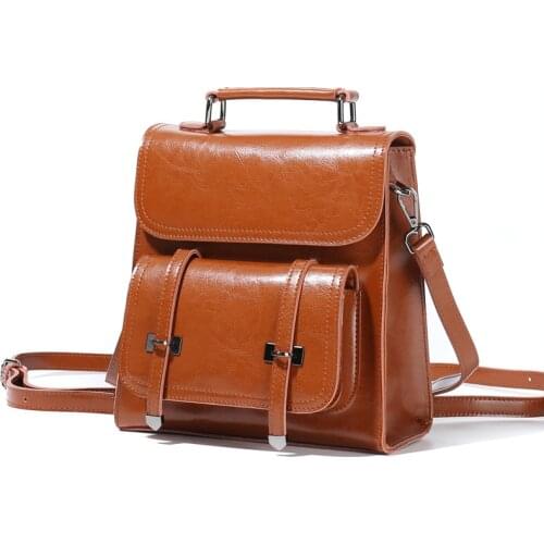 Genuine Leather Han Edition Cowhide Leisure Institute Wind High Quality Women Backpack Retro Large Capacity Luxury Backpack