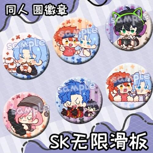 Anime SK EIGHT SK8 the Infinity Langa MIYA Cherry blossom Badge Metal Brooch Pin Toys Souvenir Buttons Cospaly Collection Gifts