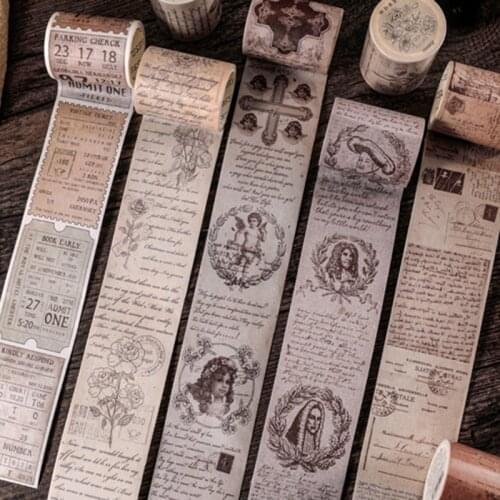 1Roll Washi Tape Vintage Scrapbooking Diy Decoration Material Stickers Masking Tape Journal Adhesive Stationery Office Supplies