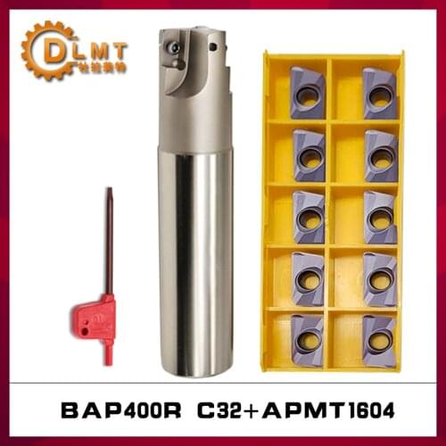 1PC Indexable Milling Cutter BAP400R C32 150MM 200MM+10PCS APMT1604 H2 M2 Carbide Insert Shoulder Right Angle Milling holder