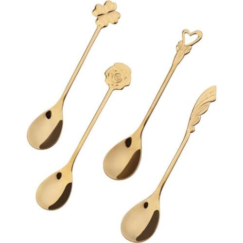 1PC Stainless Steel Spoon Retro Stirring Spoon Coffee Spoon Christmas Gifts Kitchen Accessories Tableware Decoration