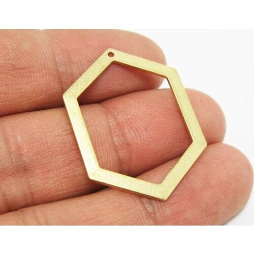 10pcs Brass pendant 33x24.5x1mm Hexagon brass Earrings dangle charms earrings findings R1293