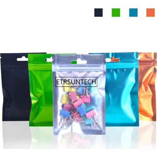 1000Pcs Clear Colorful USB Charger Cable Packaging Bag Aluminum Foil Mylar Pouch Zipper Hang Hole