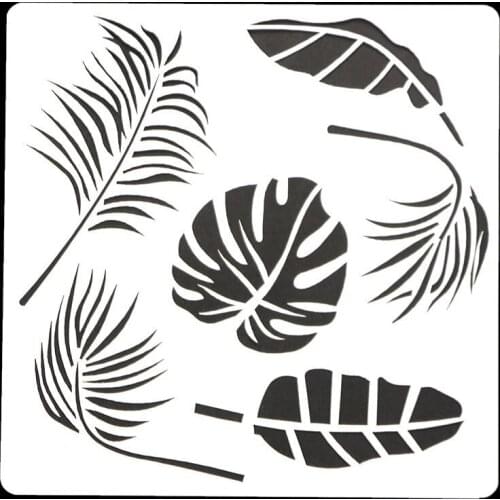 13*13 leaves pvc Layering Stencils for DIY Scrapbooking/photo album Decorative Embossing DIY Paper Cards Crafts