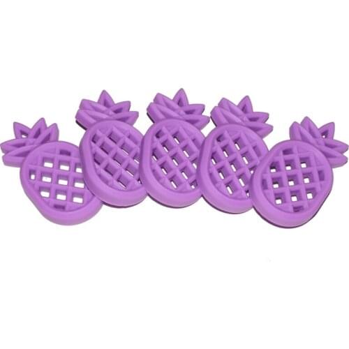 2PCS Pineapple Baby Teether Silicone Teething Toys BPA Free Food Grade Silicone Fruit Teething Necklace Chew Toys